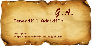 Generál Adrián névjegykártya